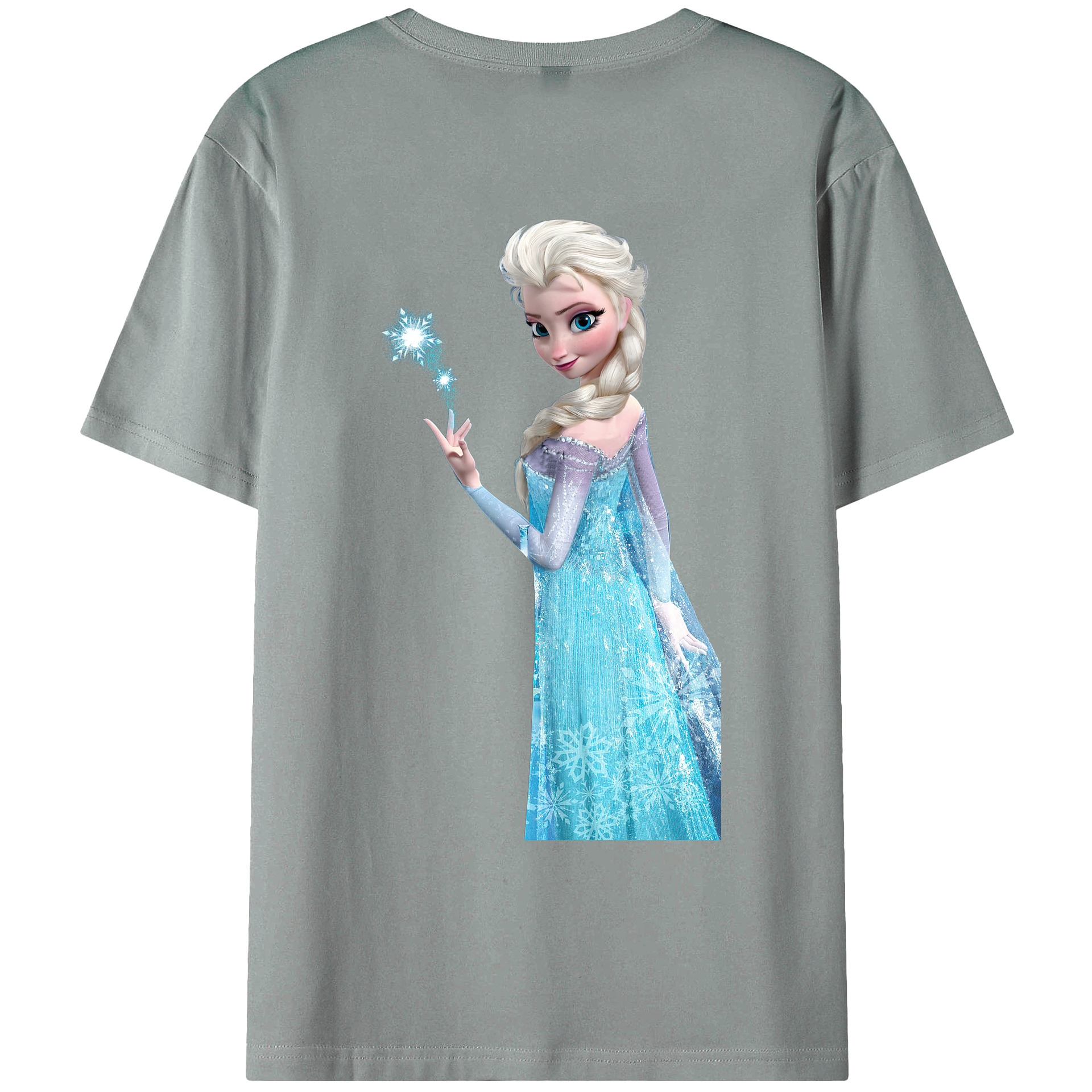 （画像用） アナと雪の女王 アンナ エルサ Frozen Anna Elsa 綿100％ メンズ半袖Tシャツ（バックプリント） 通気性